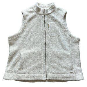 Calvin Klein Off White Zip Up Sherpa Vest Size 1X